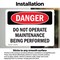 Signmission Do Not Operate Maintenance Being Performed Danger Sign, Vinyl Decal, 5in W x 3.5in L, 2PK OS-2PACK-DS-D-35-L-1154 - alternate 4